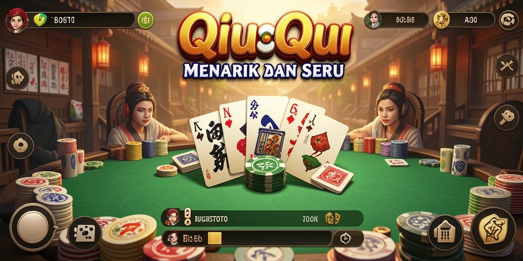 Tampilan gameplay seru dalam BUGISTOTO dengan aksi QiuQiu.