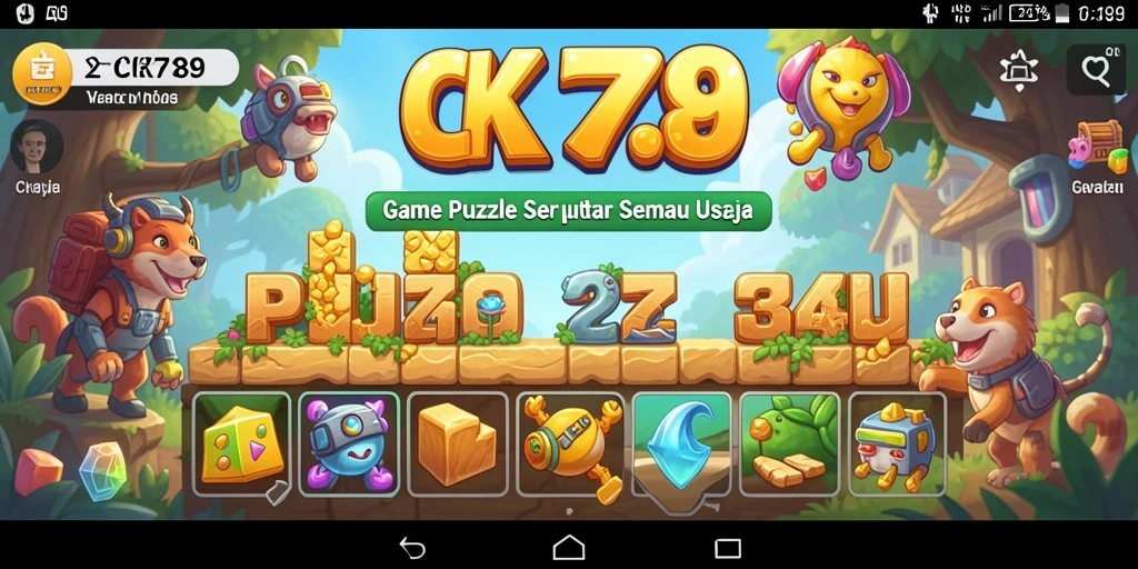 Screenshot gameplay CK789 menunjukkan teka-teki yang penuh warna dan menantang.