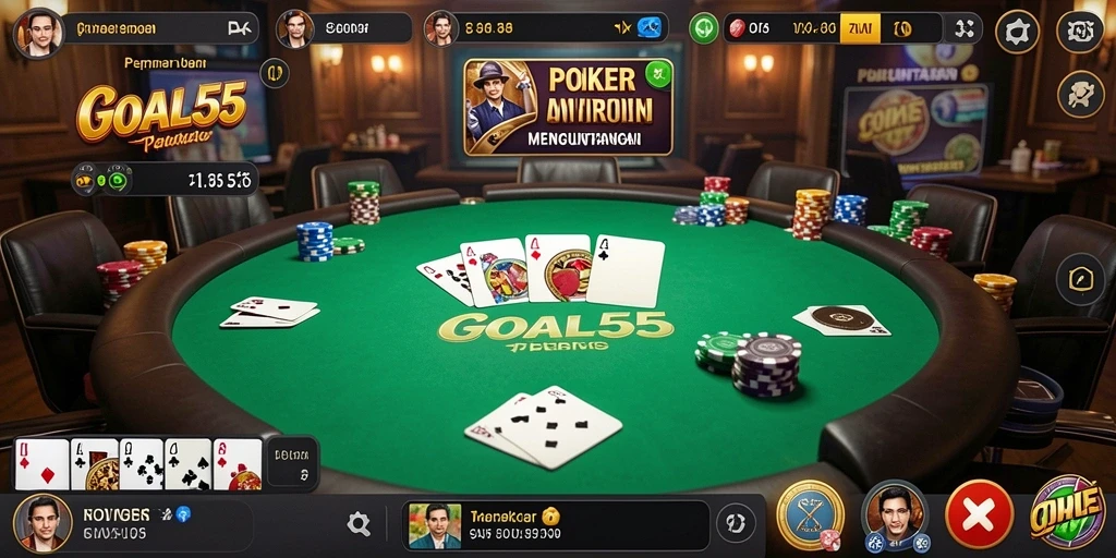 Tampilan seru dari gameplay GOAL55 saat bermain poker.