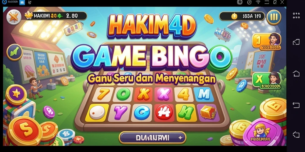 Tampilan gameplay HAKIM4D dengan suasana Bingo yang ceria.