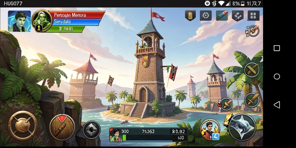 Tangkapan layar dari gameplay seru HUGO77 Tower Defense.