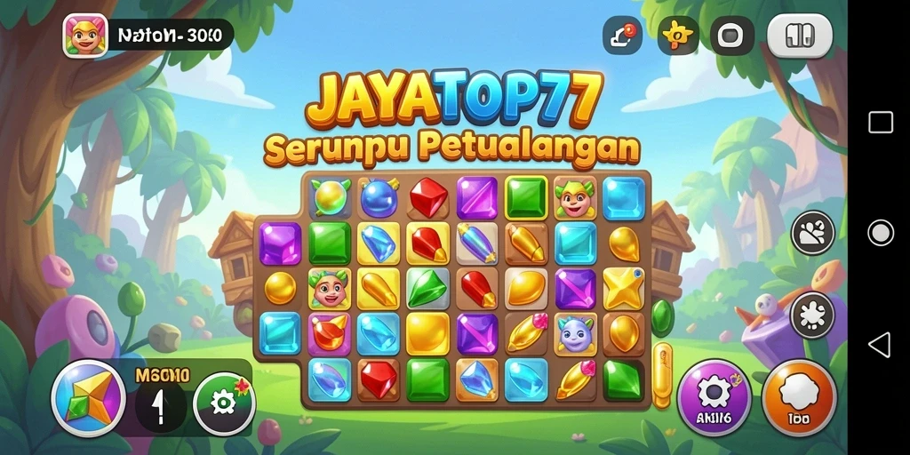 Screenshot gameplay JAYATOP77 yang menampilkan keseruan permainan Match-3.