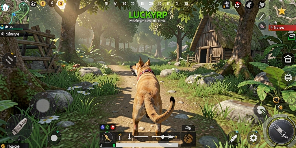 Tampilan gameplay LUCKYRP yang penuh aksi dan petualangan.
