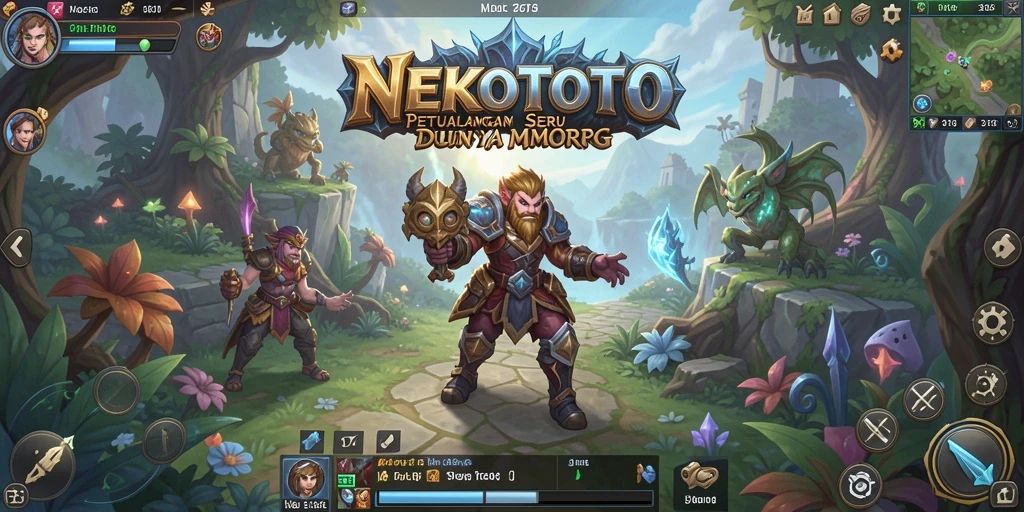 Screenshot gameplay NEKOTOTO menampilkan petualangan mendebarkan di dunia yang penuh warna.