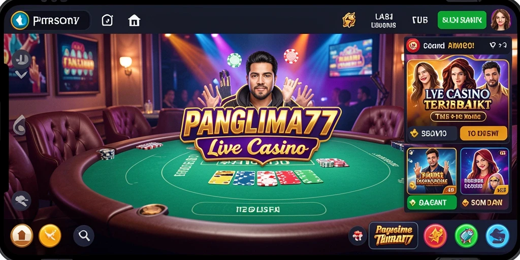 Tampilan gameplay Live Casino PANGLIMA77 yang mengesankan dan interaktif.