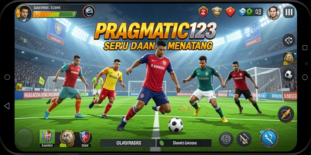 Screenshot utama menunjukkan gameplay kompetitif dalam <strong>PRAGMATIC123</strong> dengan aksi olahraga yang mendebarkan.