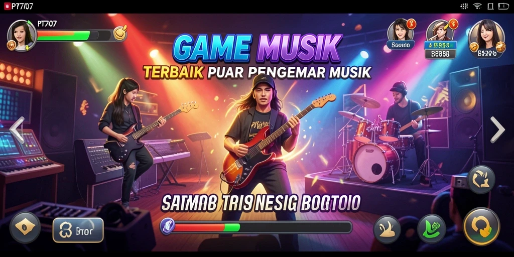 Screenshot dari gameplay PT707 menampilkan aksi seru bermain musik.