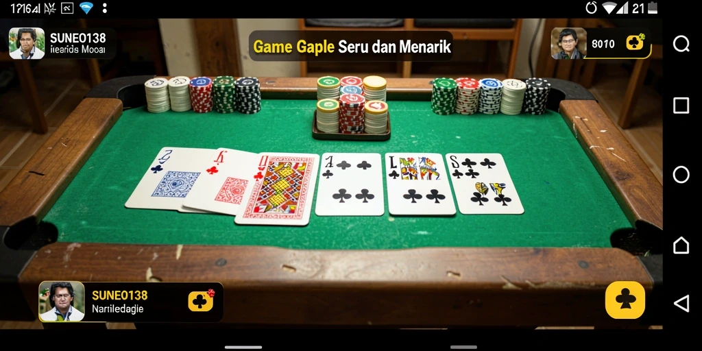 Tampilan gameplay Gaple yang menarik di SUNEO138.
